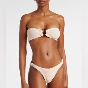Cream Textured Bikini Set from Hunza G London